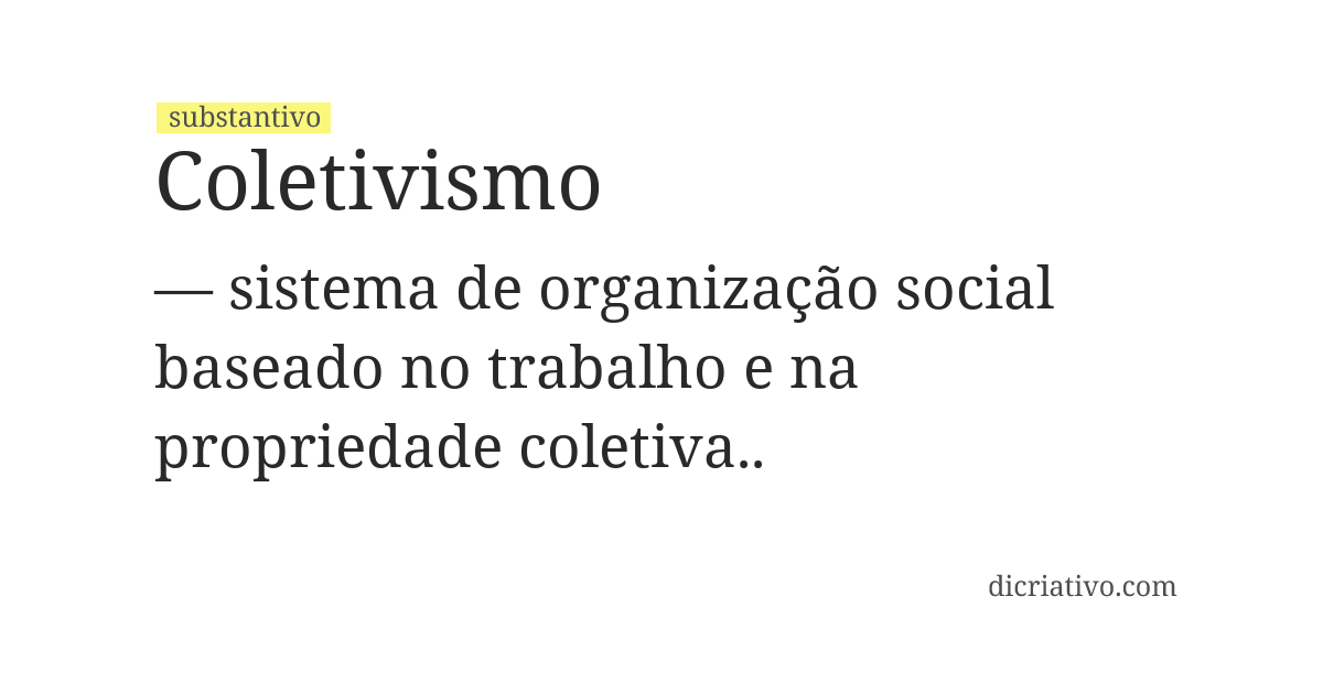 Significado de coletivismo