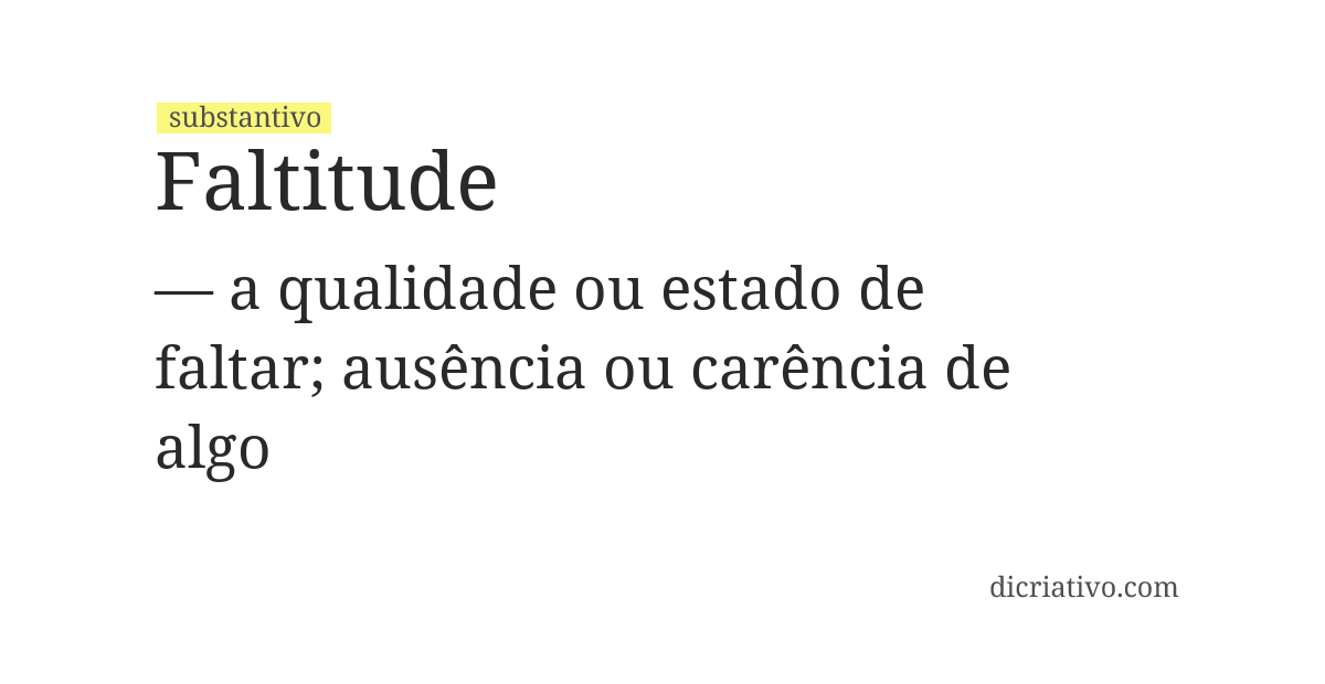 Significado de faltitude