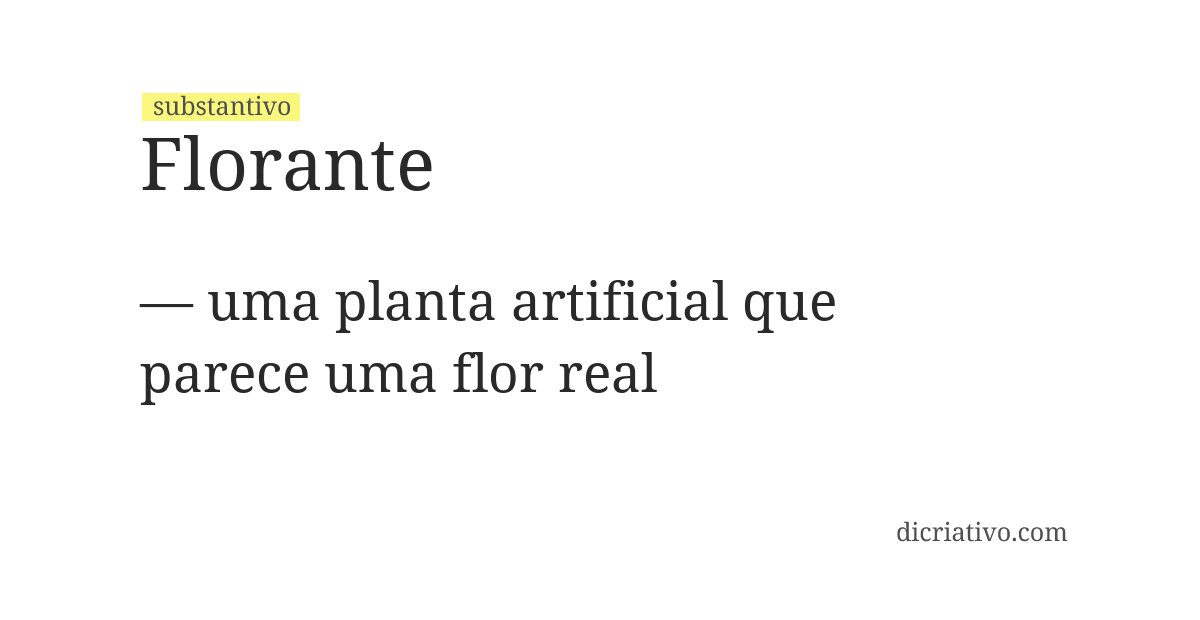 Significado de florante