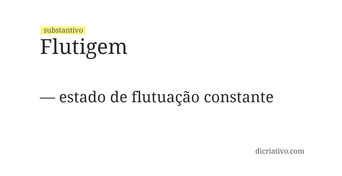 Significado de flutigem
