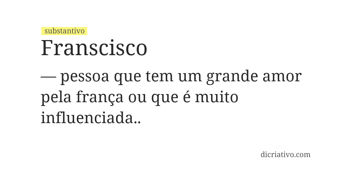 Significado de franscisco