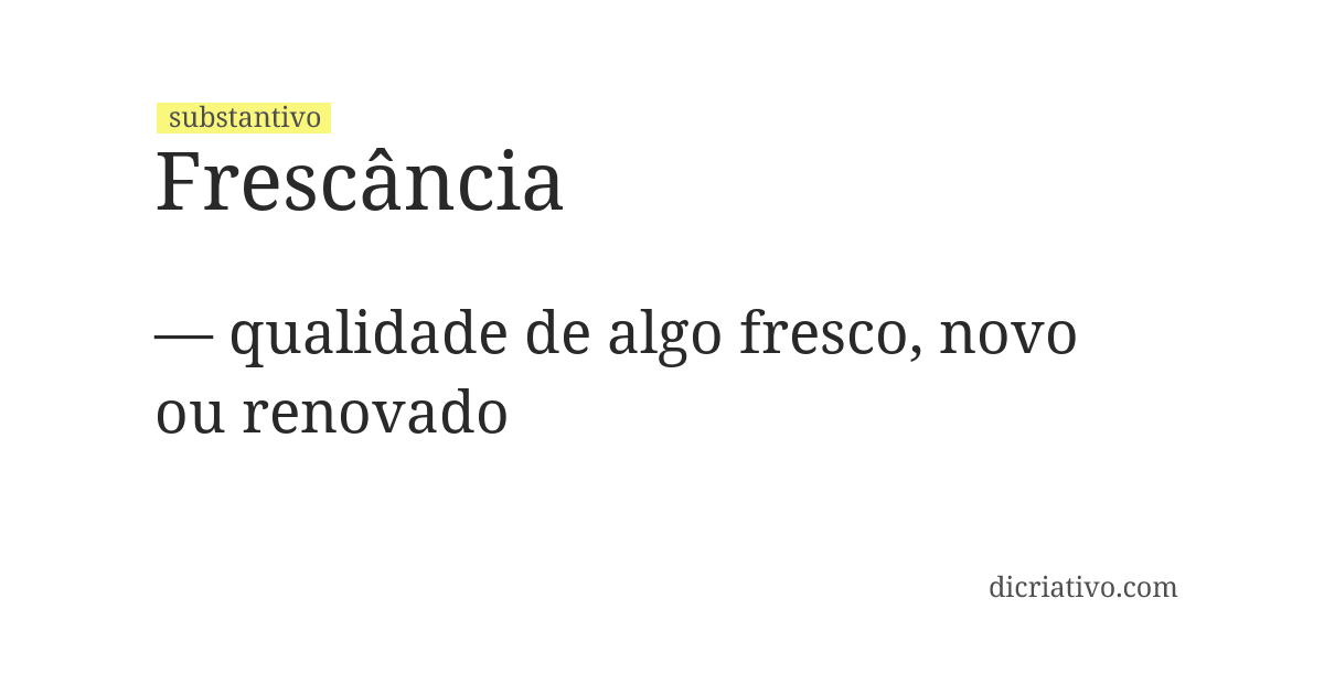Significado de frescância