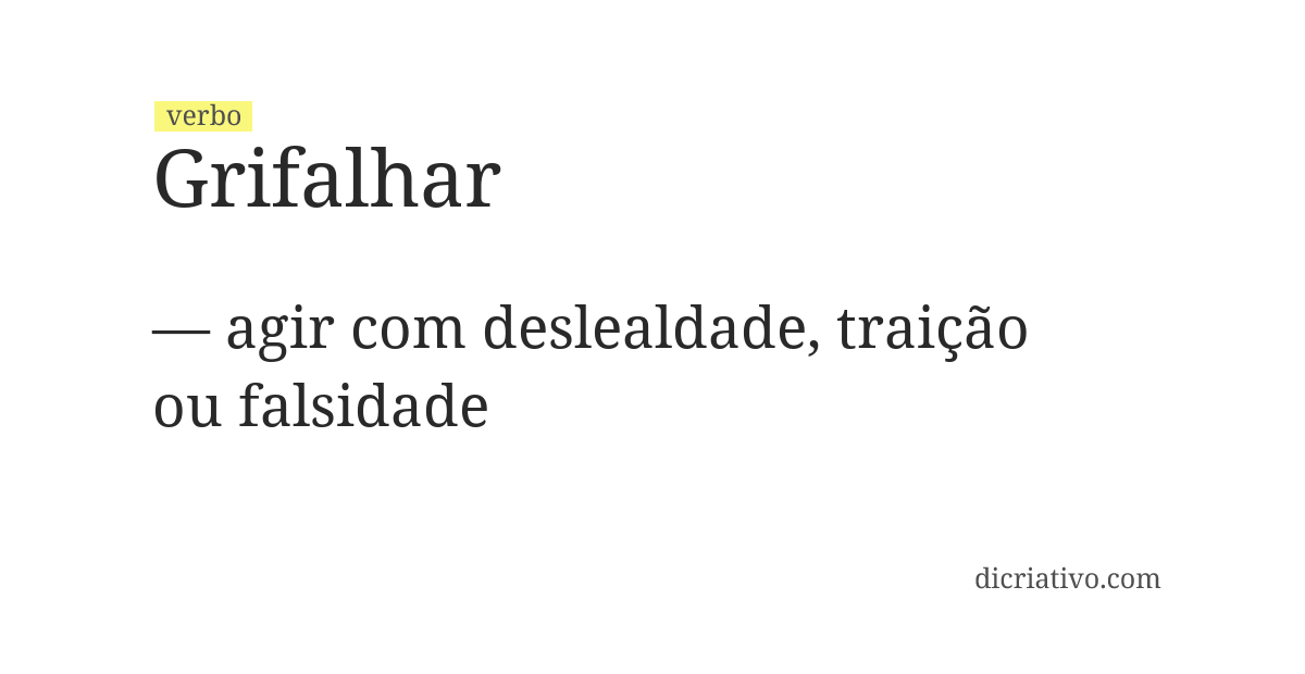 Significado de grifalhar