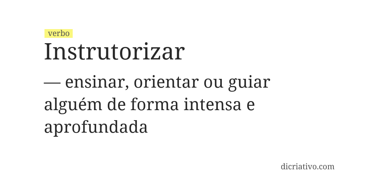Significado de instrutorizar