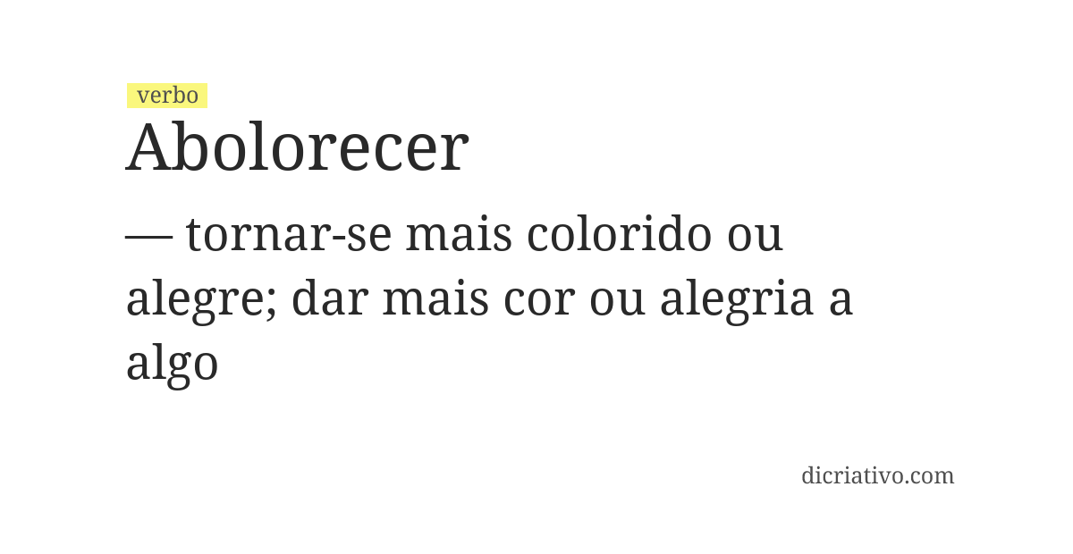 Significado de abolorecer