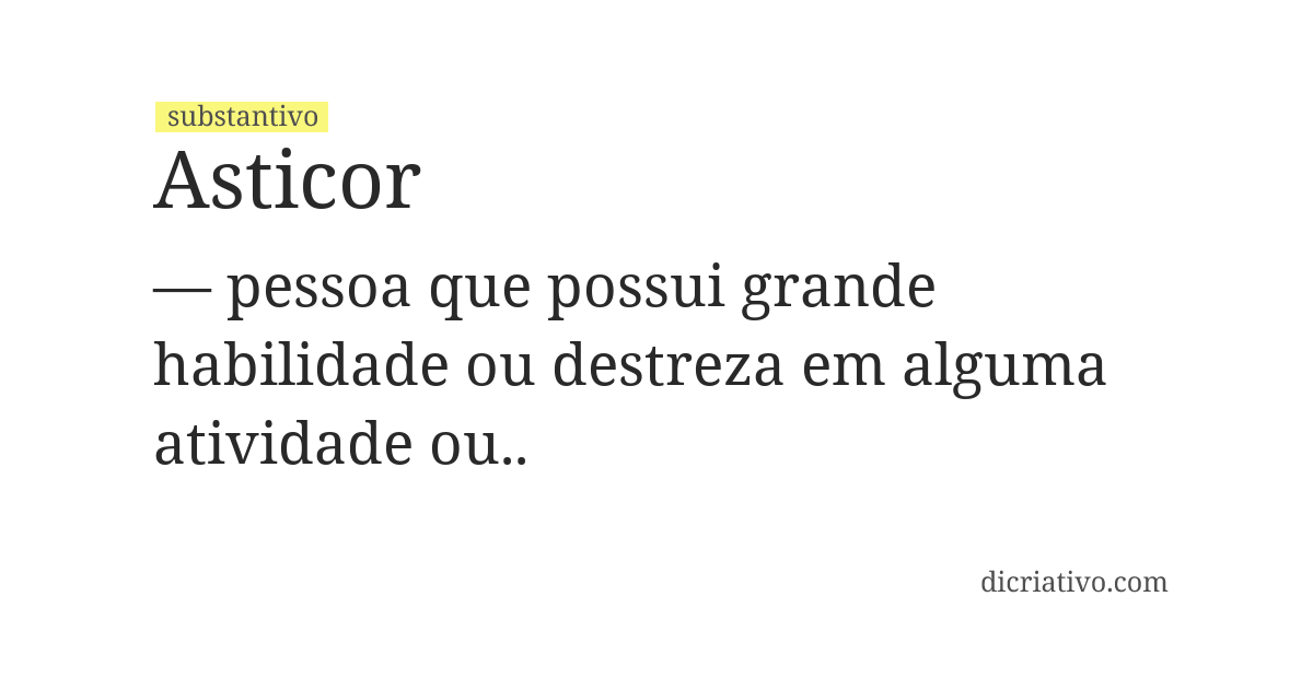 Significado de asticor