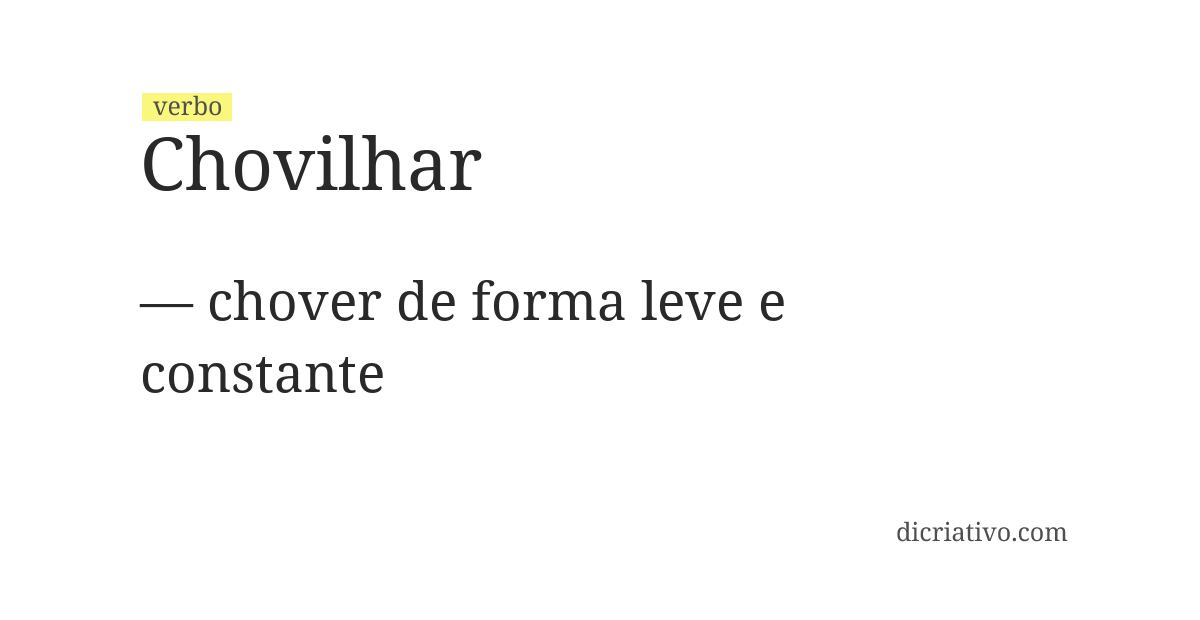 Significado de chovilhar