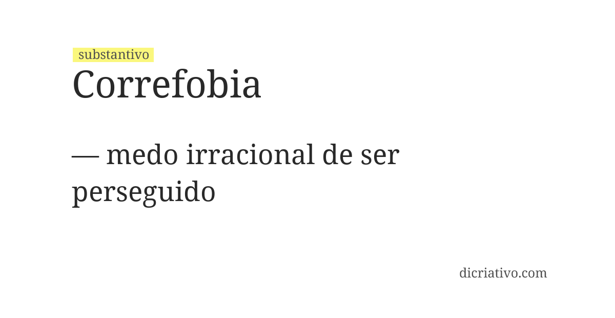 Significado de correfobia