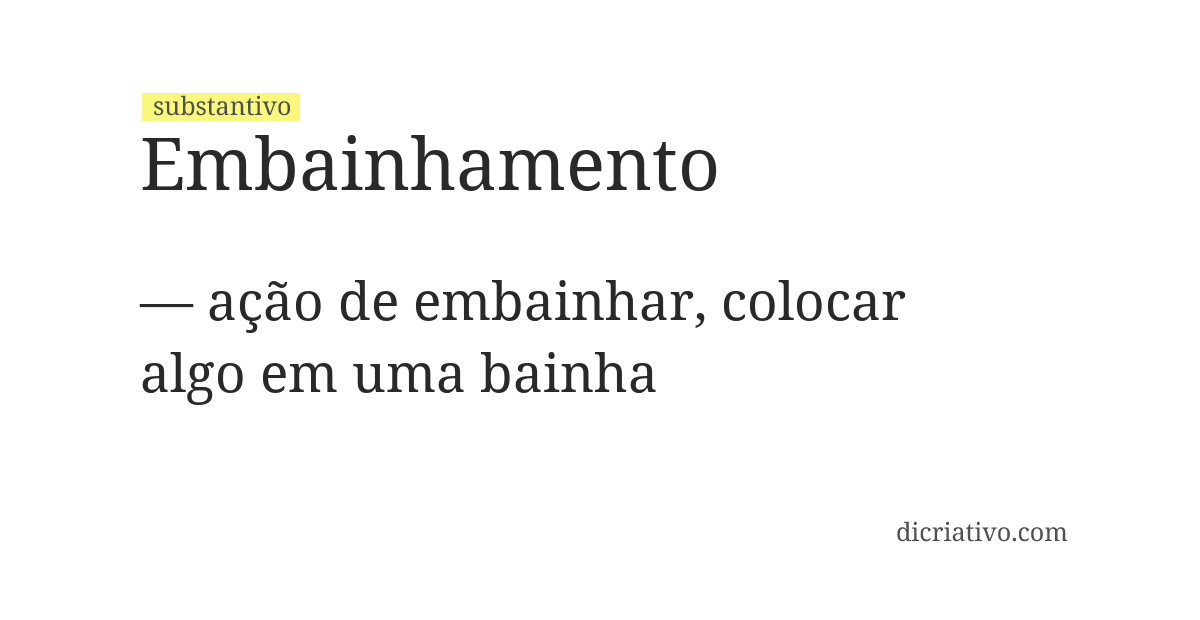 Significado de embainhamento