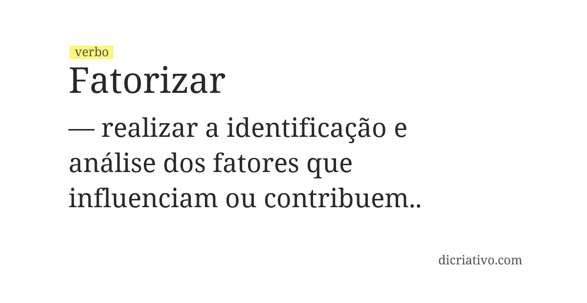 Significado de fatorizar