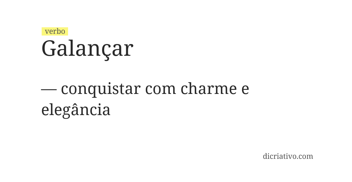 Significado de galançar