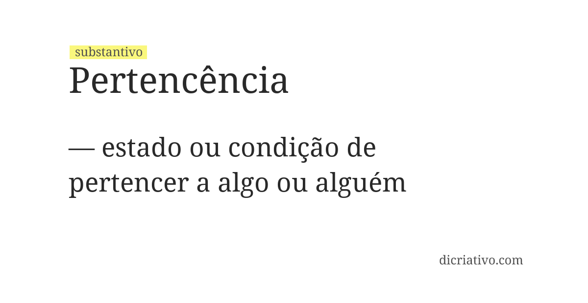 Significado de pertencência