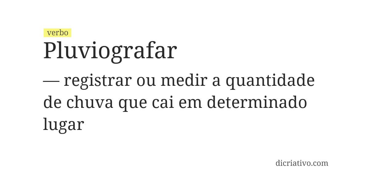 Significado de pluviografar