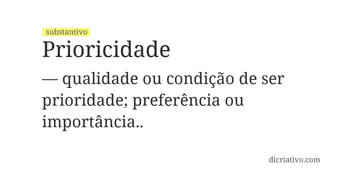Significado de prioricidade