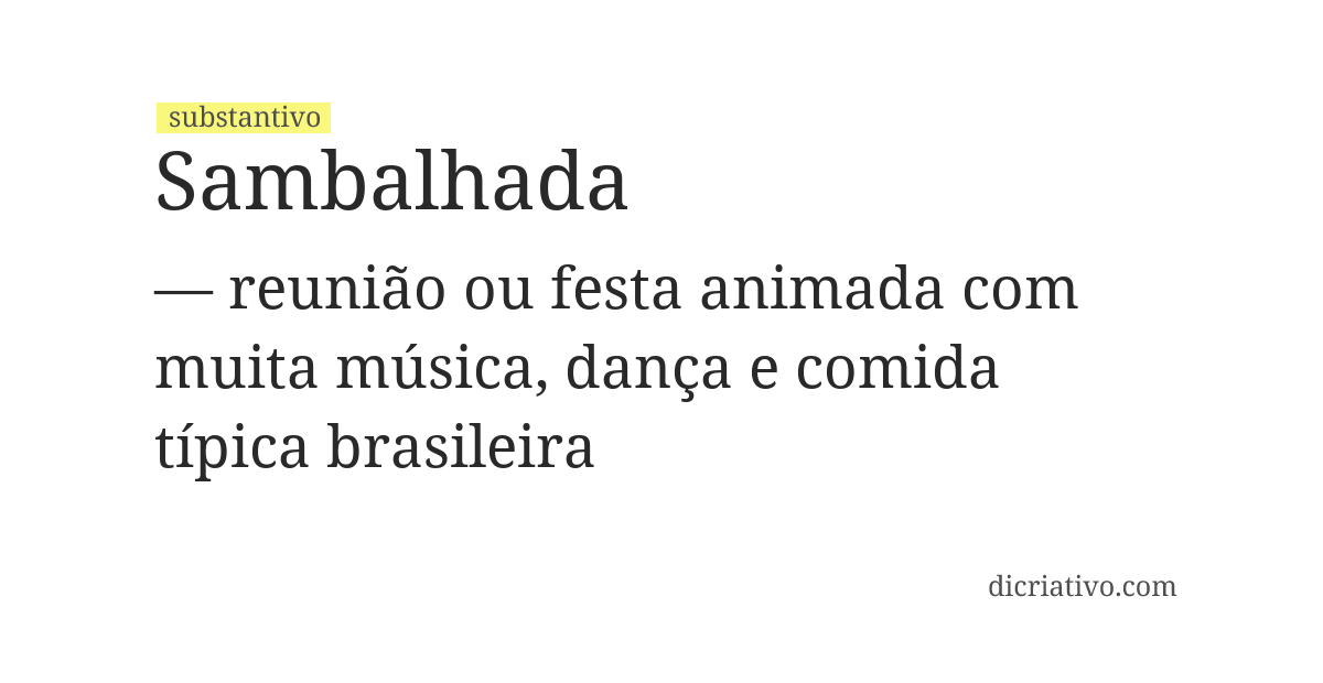 Significado de sambalhada