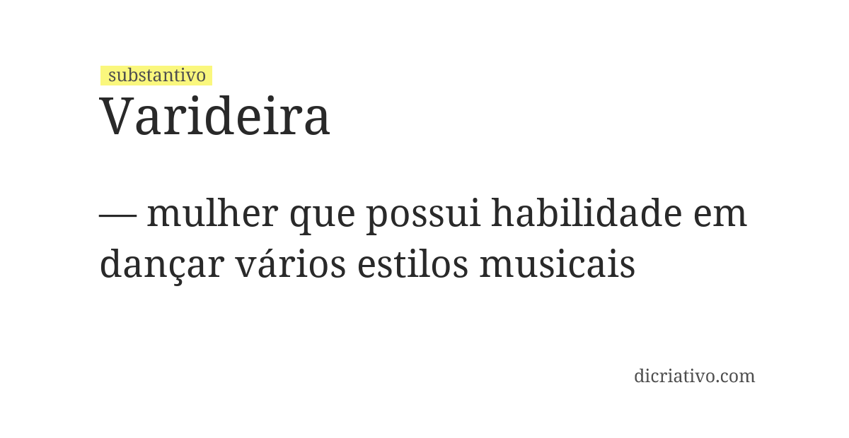 Significado de varideira