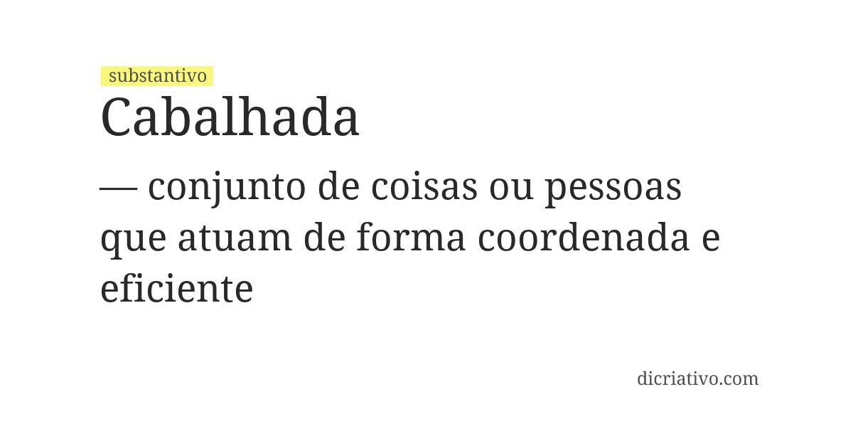 Significado de cabalhada