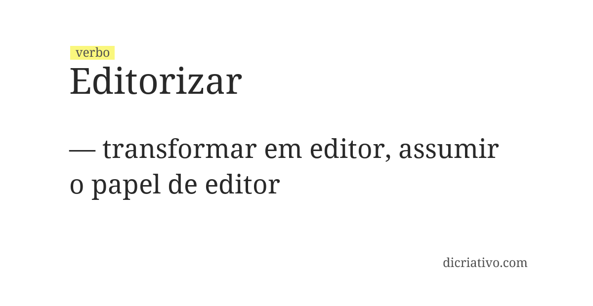 Significado de editorizar