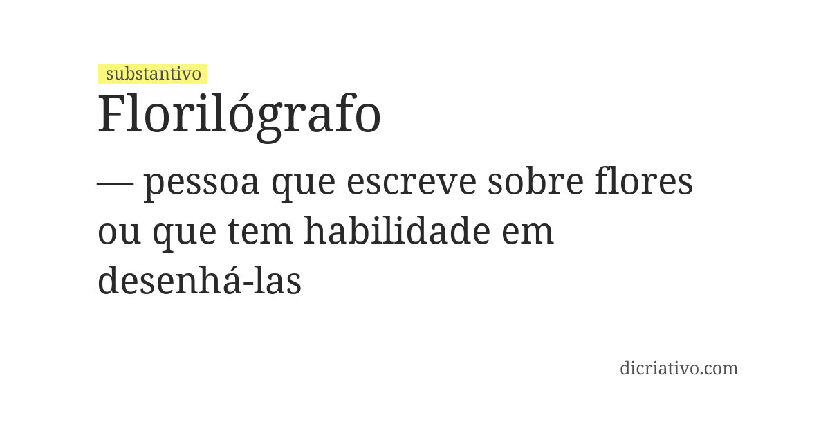 Significado de florilógrafo