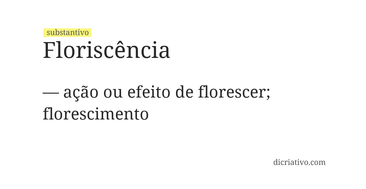 Significado de floriscência