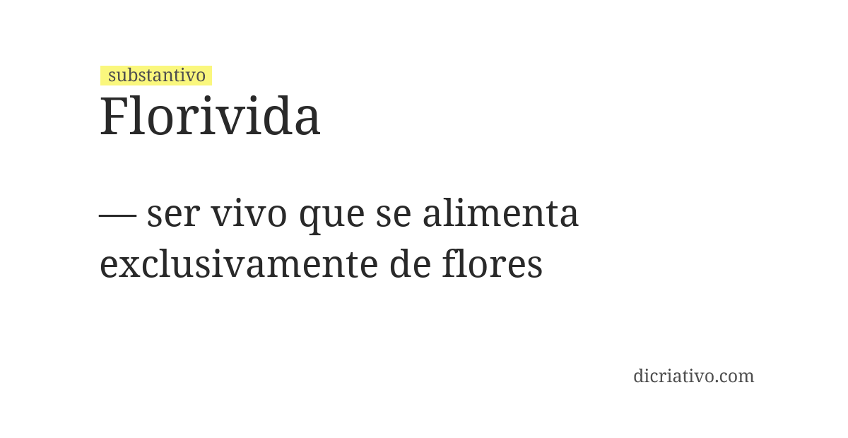 Significado de florivida