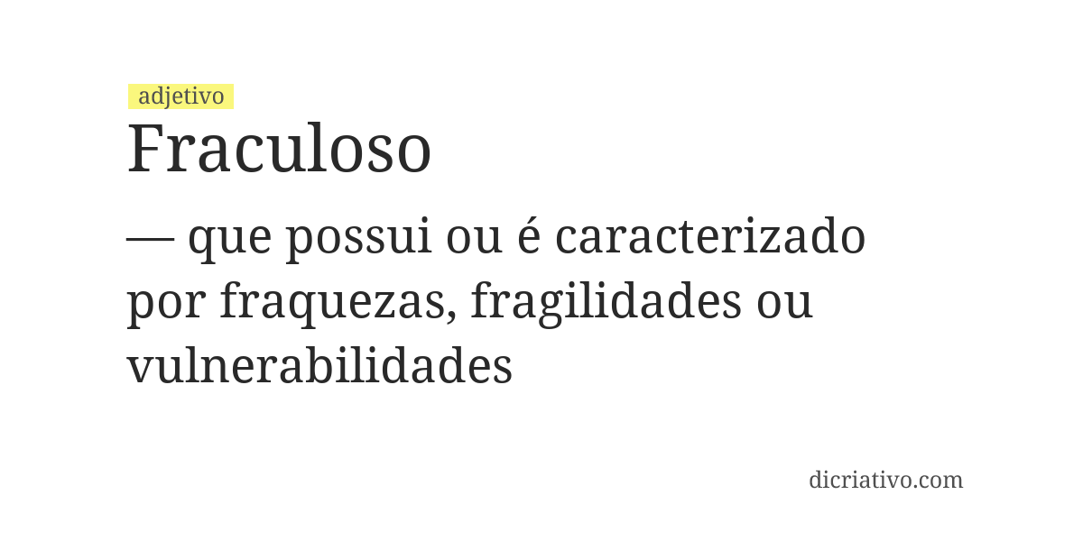 Significado de fraculoso