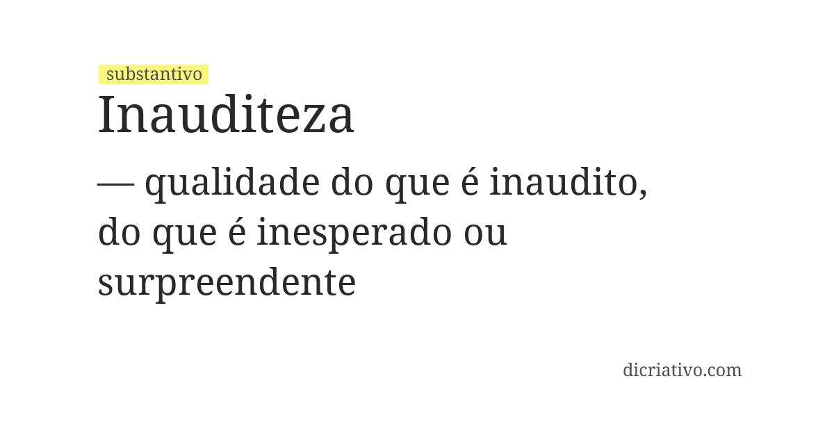 Significado de inauditeza