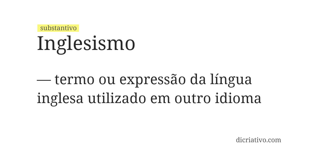 Significado de inglesismo