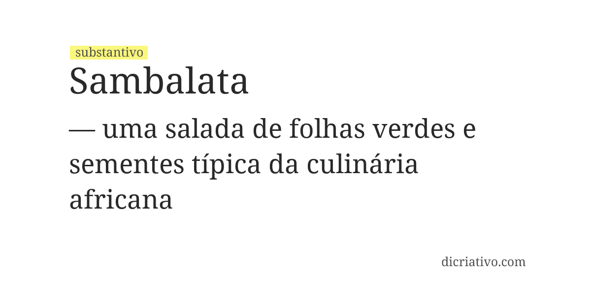 Significado de sambalata