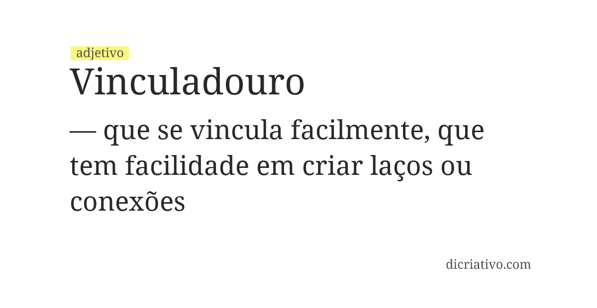Significado de vinculadouro