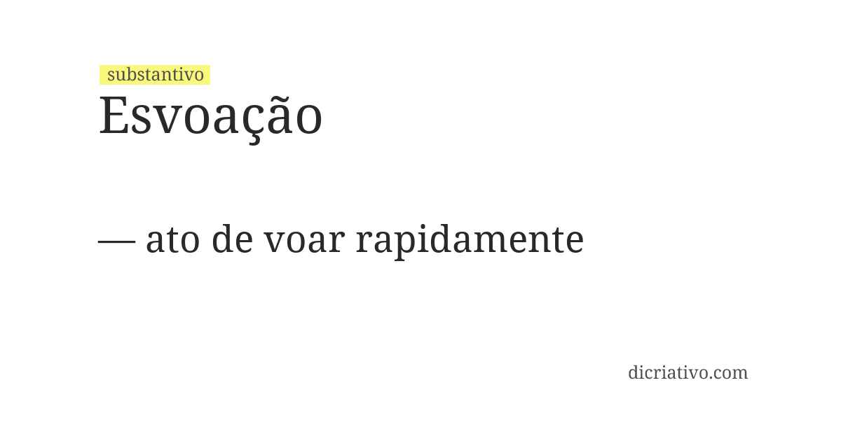 Significado de esvoação