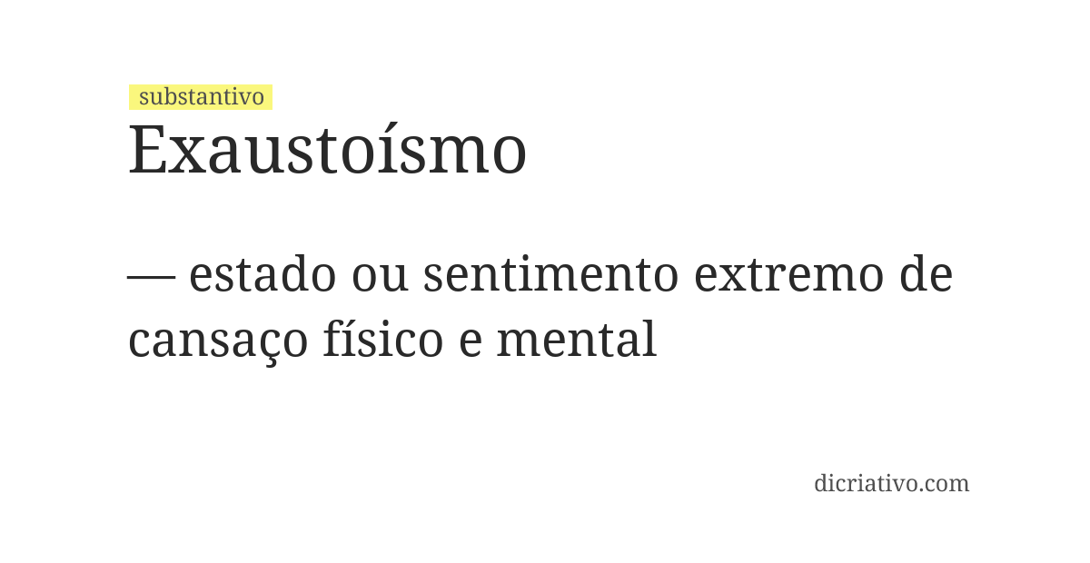 Significado de exaustoísmo