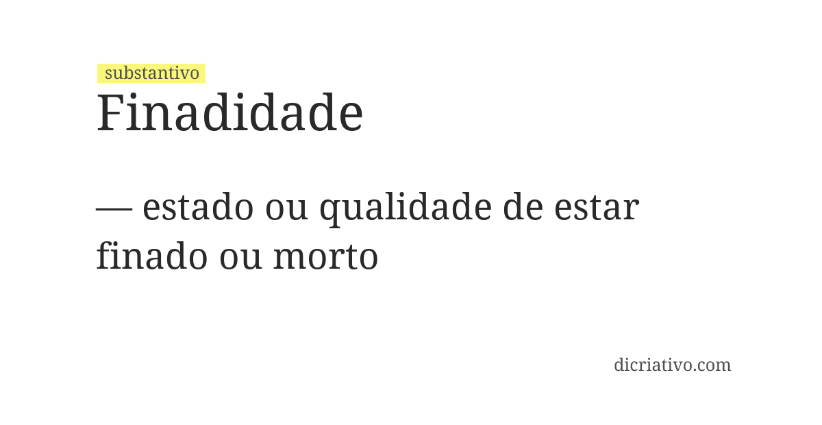 Significado de finadidade