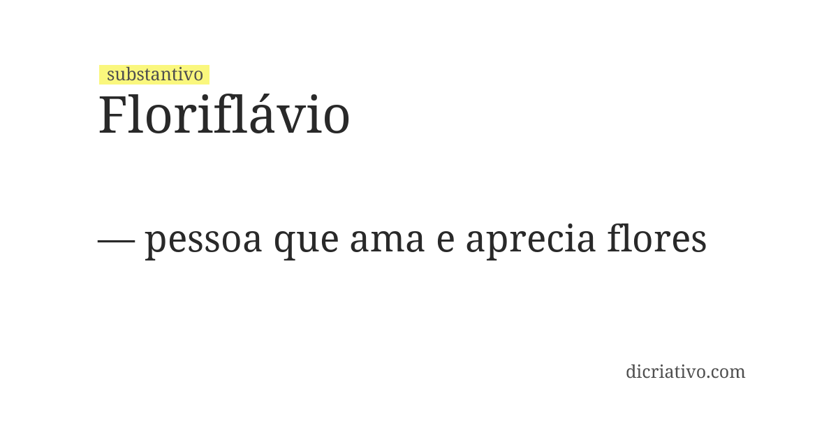 Significado de floriflávio