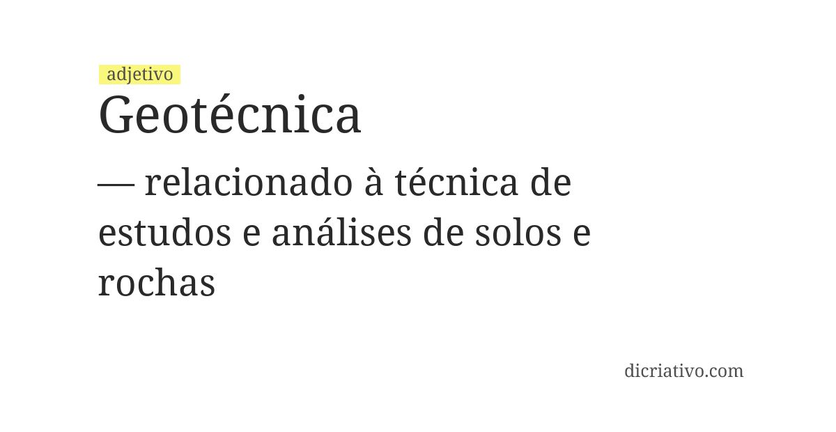 Significado de geotécnica