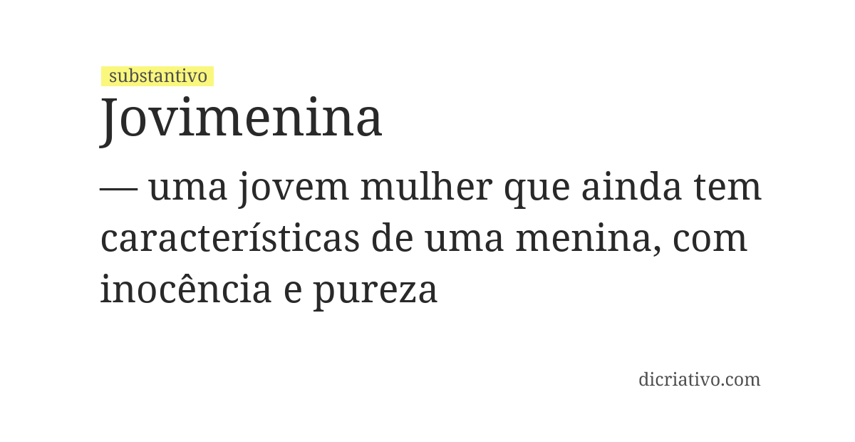 Significado de jovimenina