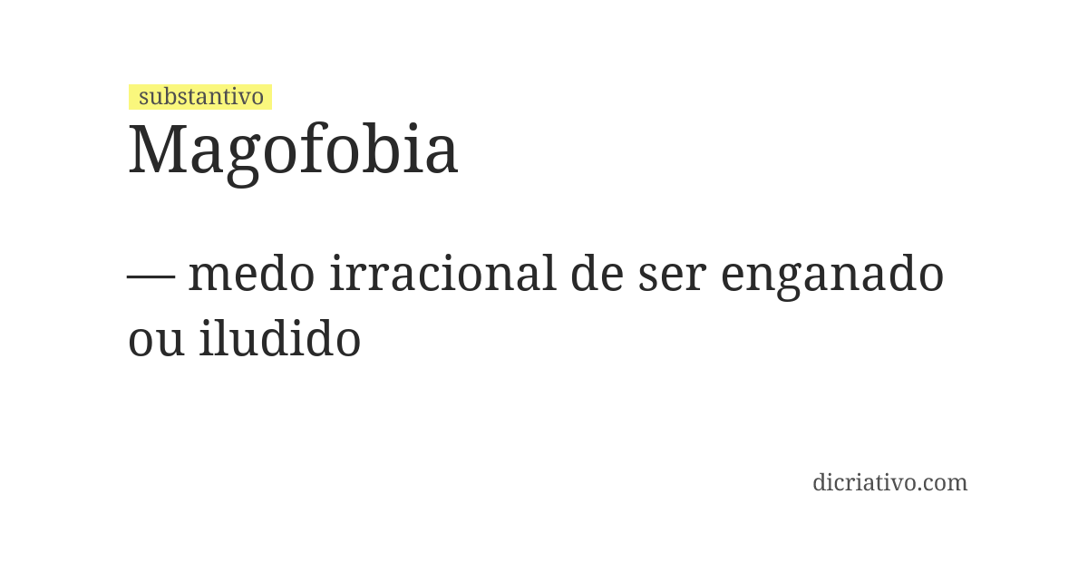Significado de magofobia