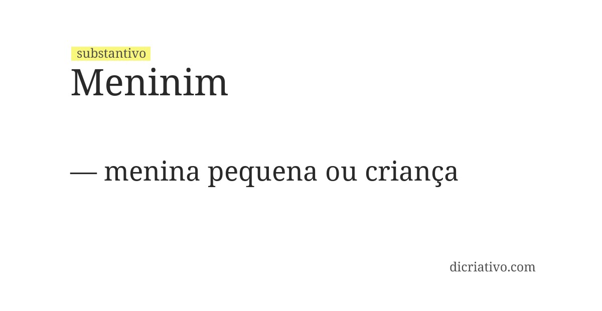 Significado de meninim
