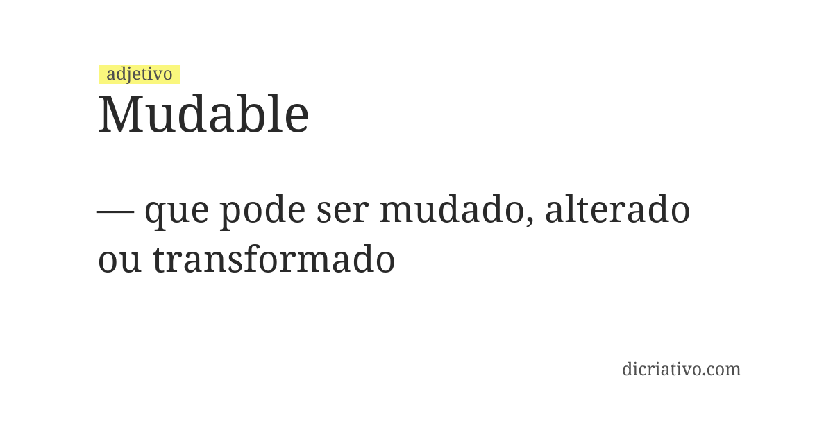 Significado de mudable