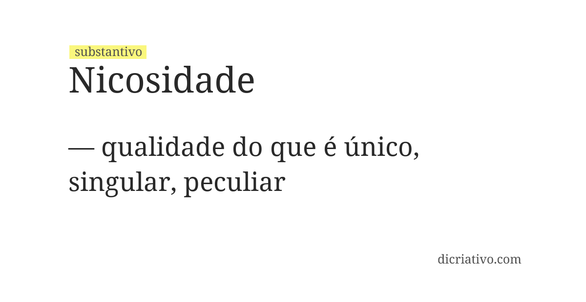 Significado de nicosidade