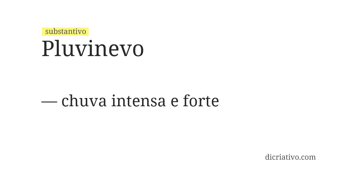 Significado de pluvinevo