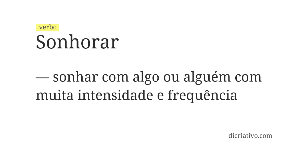Significado de sonhorar