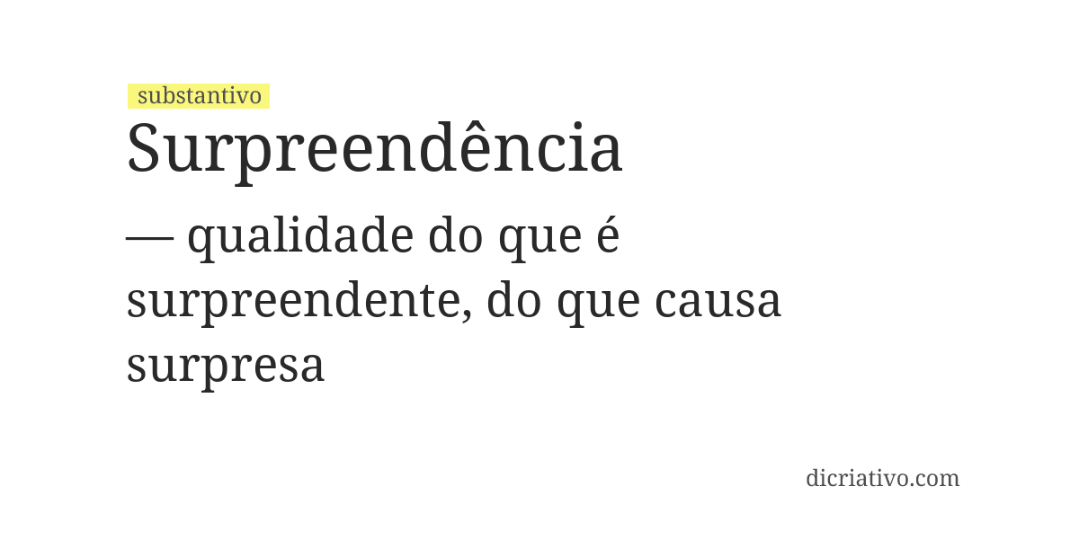 Significado de surpreendência
