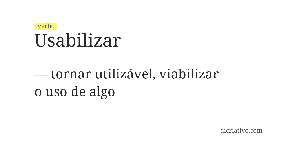Significado de usabilizar