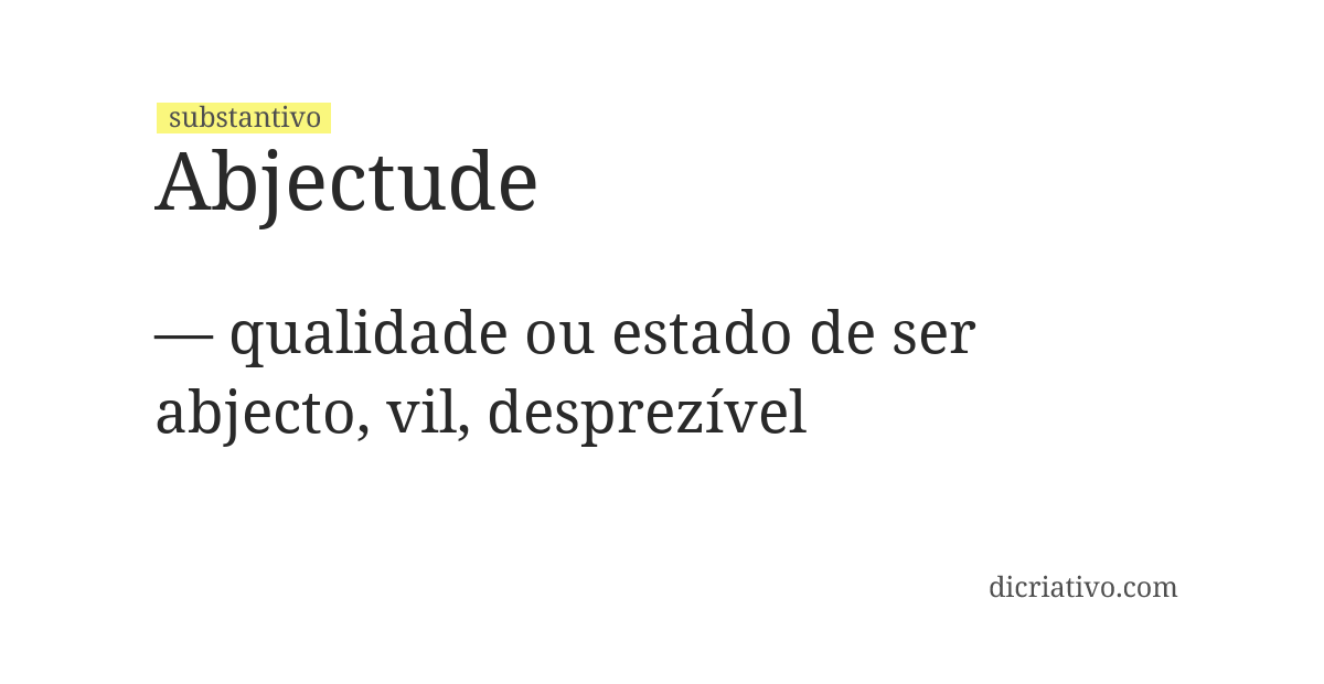 Significado de abjectude