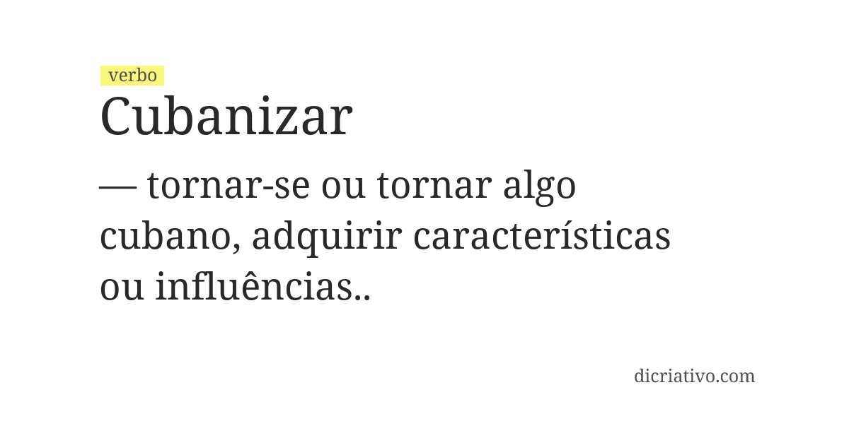 Significado de cubanizar