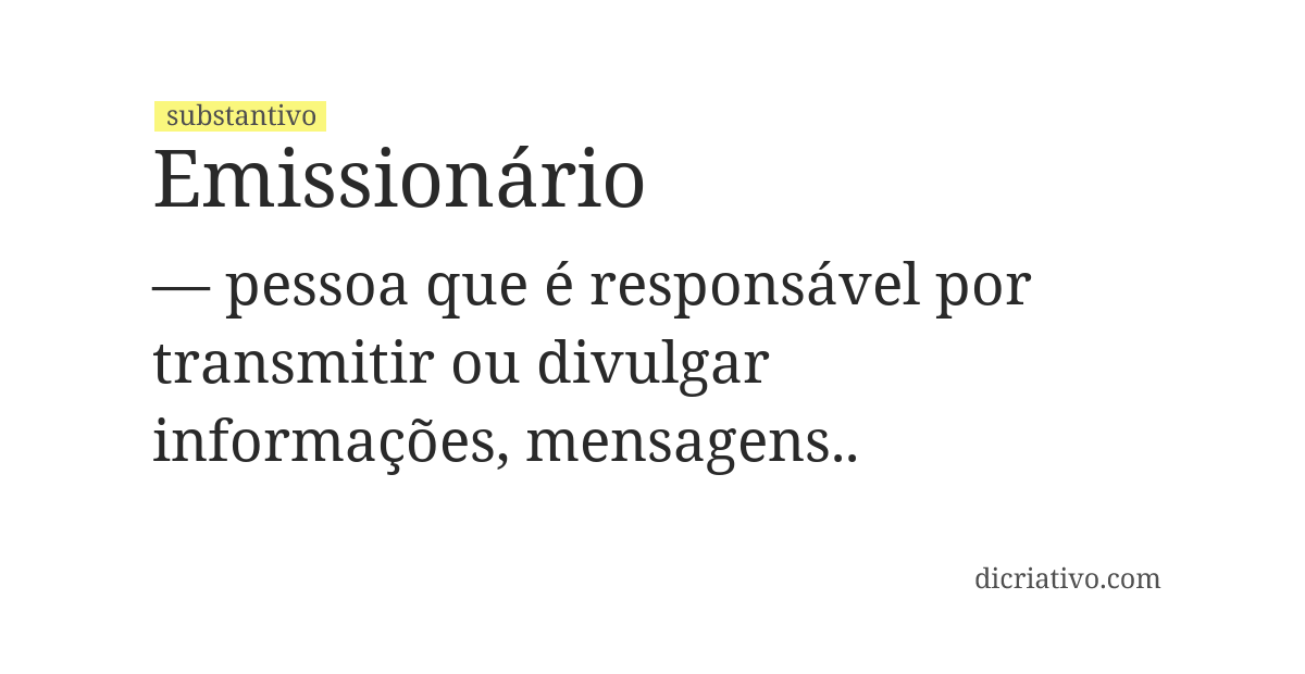 Significado de emissionário