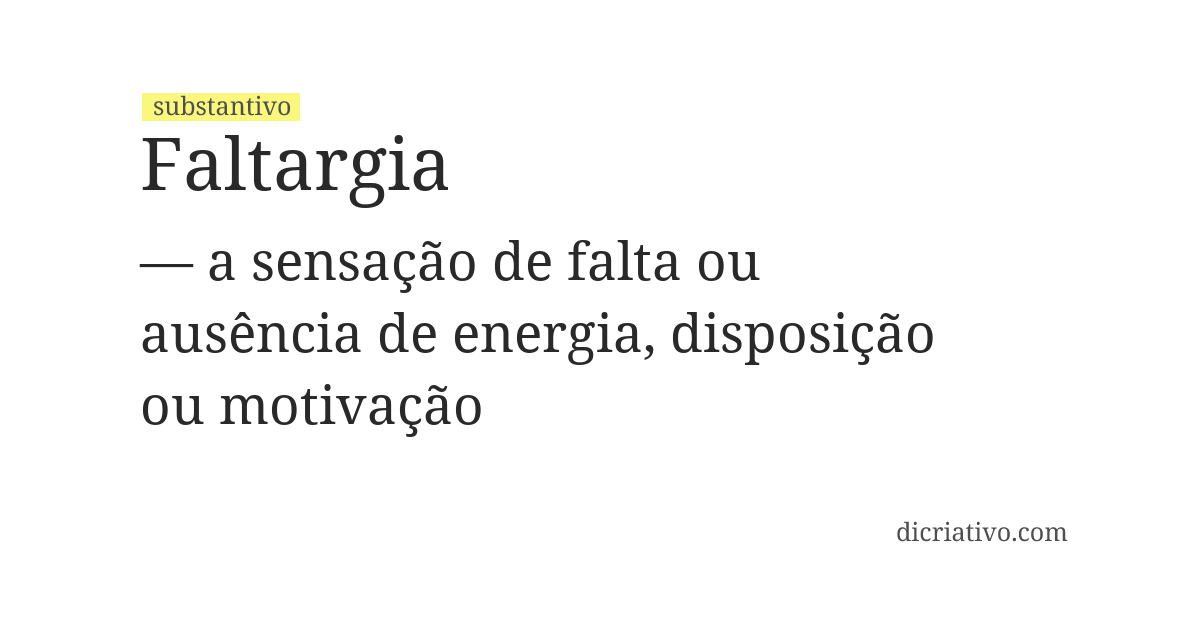 Significado de faltargia
