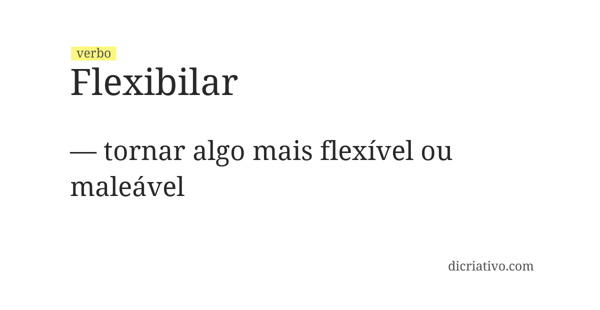Significado de flexibilar