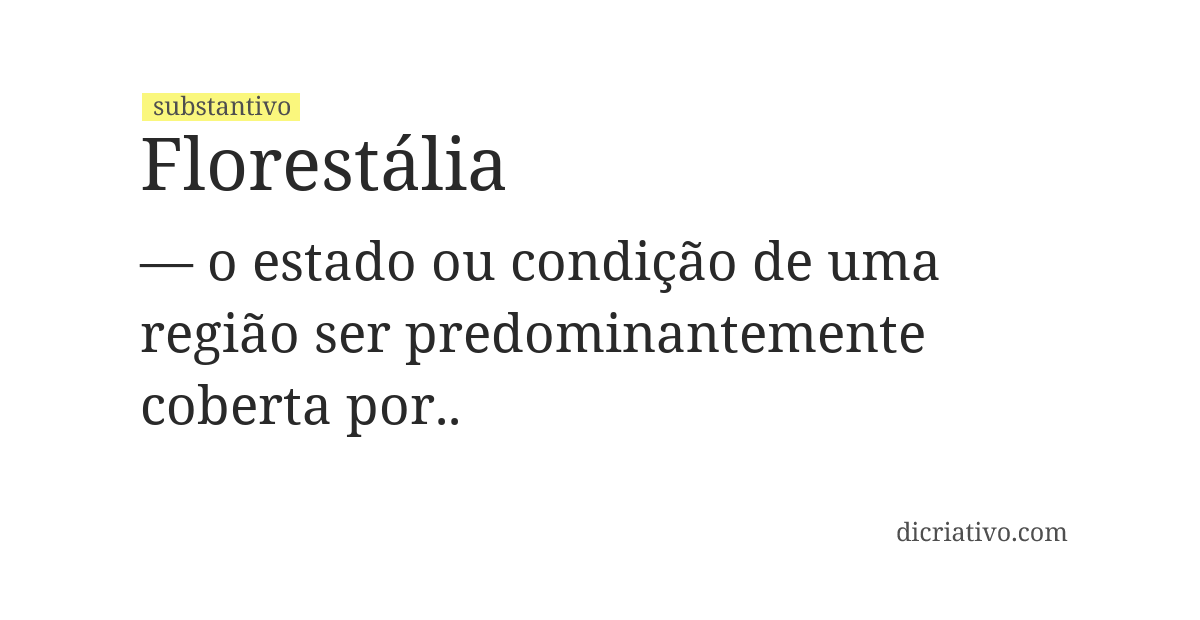 Significado de florestália